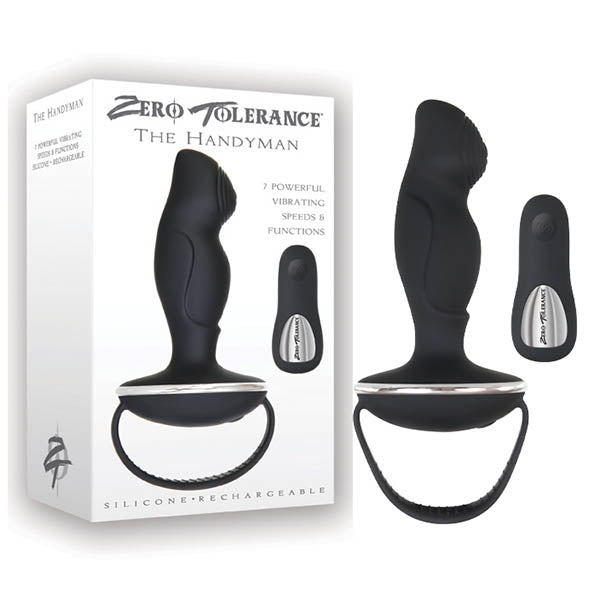 Zero Tolerance The Handyman - Black USB Rechargeable Vibrating Anal Plug with Remote Zero Tolerance